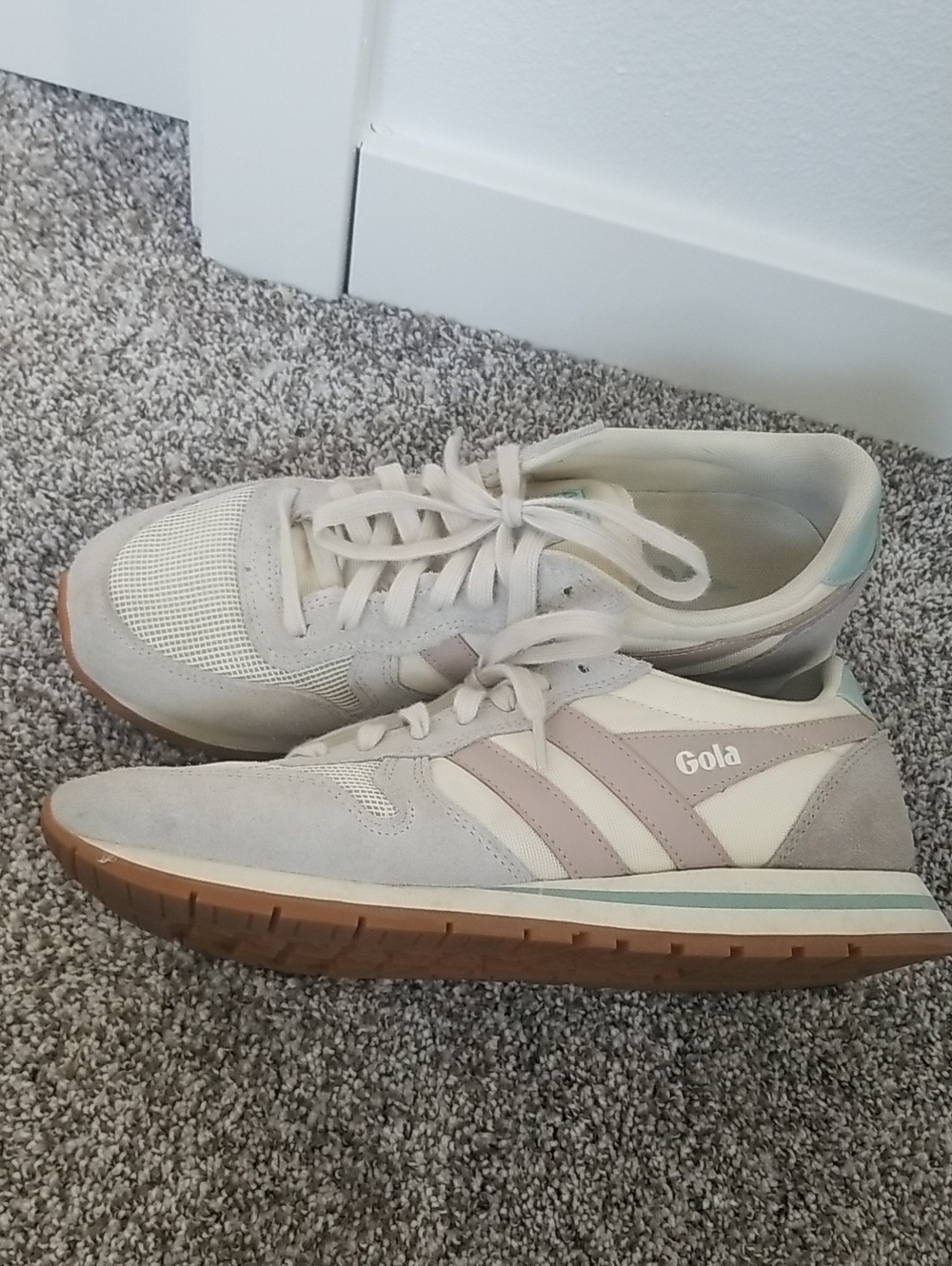 Gola womens Sneakers in Light Gray, Cream and Mint Accent
